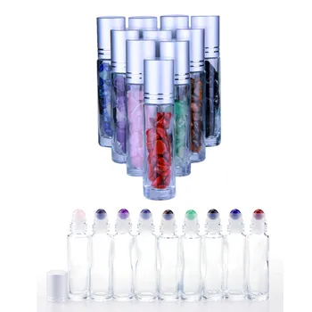 10buc Sticlă Roll-on Sticle de 10 ml pentru Esențial Parfumuri Ulei cu Bile cu Role Piatră prețioasă Chips-uri de Călătorie Reîncărcabile Depozitare Sticle