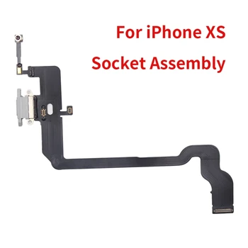 PINZHENG de Încărcare Cablu Flex Pentru iPhone X XS XR XSMAX Incarcator USB Port de Andocare Conector Soclu de Asamblare Cu Microfon Cablu Flex