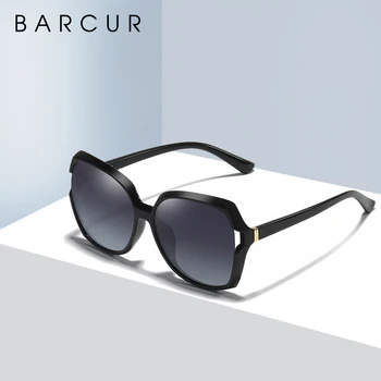 BARCUR Supradimensionat TR90 ochelari de Soare pentru Femei Polarizati UV400 ochelari de Soare Doamnelor Nuante cu Gradient Lens lunette de soleil femme