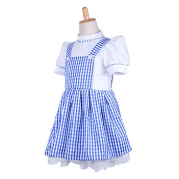 Micuța Dorothy Costum Copii Fete Blue Gingham Plaid Dress Suspensor Fusta Pufos Rochie De Basm Dorothy Vrăjitorul Din Oz Costum 45100