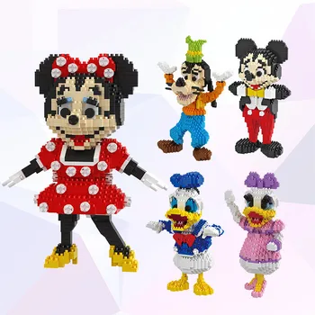 Disney 1300pcs+ Taie de Desene animate Mickey Minnie Mouse, Donald Duck, Daisy Blocuri Anime Figura Jucărie de Învățământ Pentru Copii Cadouri