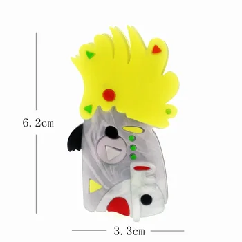 ZiccoWong Design Nou Animal Papagal Mare Galah Ace De Brosa Pentru Femei Fata De Moda Pasăre Desene Animate Rever Insigna Firulescu Cadouri