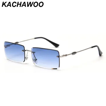 Kachawoo dreptunghiulară ochelari fără ramă femeie albastru maro metal moda ochelari de vedere barbati trendy pătrat simplu, de înaltă calitate
