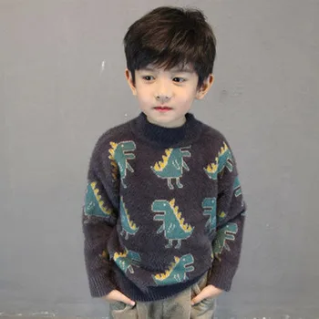 2020 iarnă fată băiat copil groase Tricotate bottom camasi guler solid guler înalt pulover pulover toamna 4609