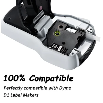 Cidy 45021 Compatibil Dymo D1 manager 12mm alb pe negru etichete Dymo banda pentru Imprimantă de Etichete DYMO LM160 LM280 dymo PNP 46092