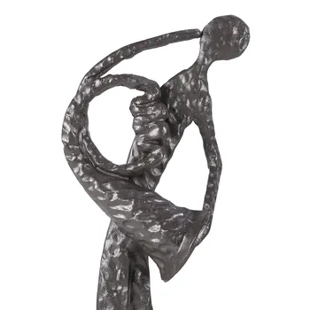 Cornul francez Player Statuie Muzica Figurina Fonta Statuie de epocă sculptură din metal decor chien acasă decorare accesorii 4612