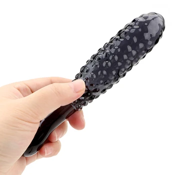 OLO Dual Cap Vibrator de Sticlă Butt Plug Anal Expander Erotic Masaj de Prostata Jucarii Sexuale pentru Femei