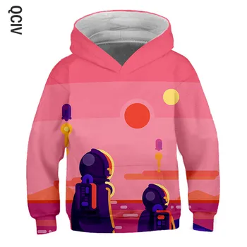Spațiu astronauții Băieți Fete de moda Hanorac cu print 3D Uza Tricoul Toamna Iarna Copii pulovere Călduroase, Imbracaminte Copii