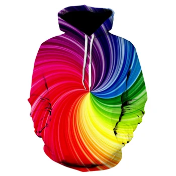 3D Hanorac Barbati / Femei Tricou Personalizat Gradient de Colorat Hanorac de Culoare Solidă pentru Bărbați cu Glugă Baiat / Fata Curcubeu Poluatorul Jacke