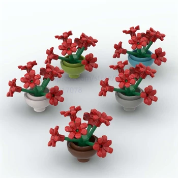 Flori Bloc Asamblează Particule de Plante Desktop Vaza Masă Cameră de Decorare diy Reclame Jucarii pentru Copii 10buc/lot 4683
