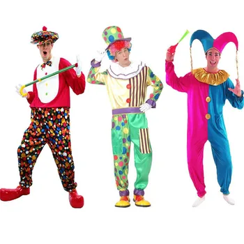 Adulți Colorat Clovn Iubitorii Femei Barbati Clown Cosplay, Costume De Bal Mascat Decor An Costum De Crăciun 46836