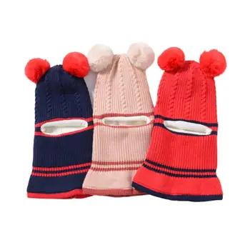 Aby Pălărie de Iarnă Pompom Copii Pălării Tricotate pentru Fete pentru Copii Palarii Baieti Căptușeală Lână de Iarnă Pentru Copii Pălărie Cald Pălării Fete R9V9