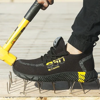 Indestructibil Pantofi pentru Bărbați de Siguranță Pantofi de Lucru cu bombeu metalic Respirabil Adidași Puncție-Dovada Cizme de Lucru Zapatos De Hombre