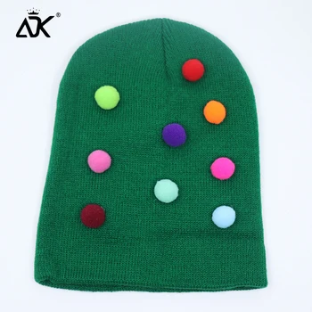 Tricotate Pălării De Iarnă Cu Pompom Beanie Culoare Solidă De Crăciun Pălărie Mos Craciun Pentru Adulti Unisex Chelioși Cald Beanie Elastic Bonnet Capac De Schi