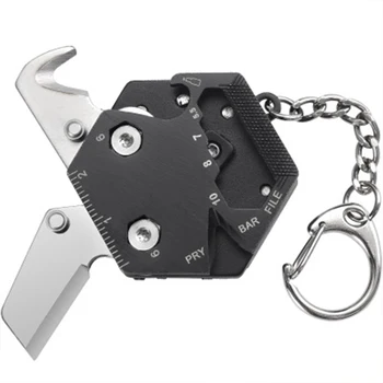 Mini Buzunar Instrument de Supraviețuire Unealta Breloc Cutit Hexagonale Kit Cheie Cheie combinație Instrument Compact Card de produse în aer liber 4761