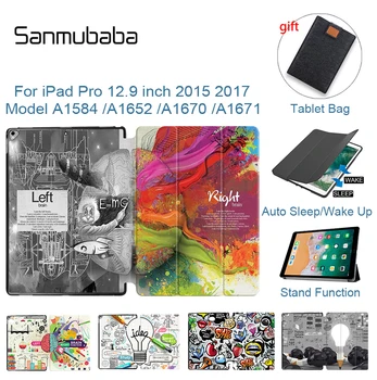 Sanmubaba Caz Pentru Apple iPad Pro de 12.9 inch 2017 Versiune Creierul Graffiti Tableta Caz funda Model A1584 A1652 A1670 A1671
