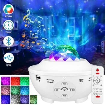 Galaxy Noapte Înstelată Lumina Bluetooth Proiector LED Lumina Ocean Val Proiector Control Vocal Music Player Galaxy Lampa Proiector 47705