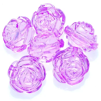 Cele mai noi 3D Rose Floare Margele Acrilice Transparente Culori Florale ștrasuri din Mărgele Material Plastic Lucite Colier margele 24*21mm 93pcs