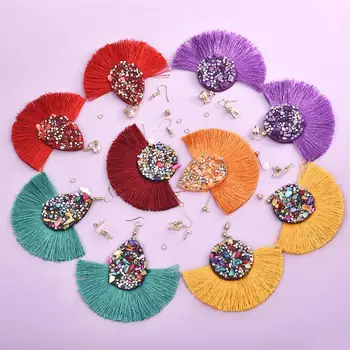 12buc/set Multicolor de BRICOLAJ Legăna Cercei Boemia Ciucuri Cercei Handmade Cercei pentru a Face Bijuterii