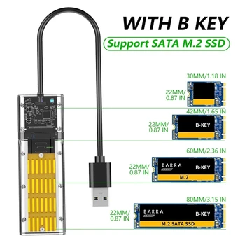 Transparent M. 2 SSD Cabina de Mare Viteza USB3.0 Gen1 5Gb/S M. 2 unitati solid state SATA Extern Hard Disk Intern Caz Pentru PC, Laptop, Desktop
