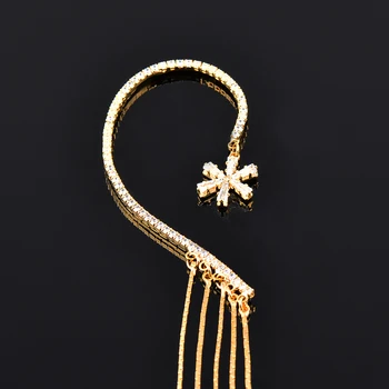 SINLEERY Unic Floare de Cristal Ureche Cârlig Ciucuri Cercei Pentru Femeile de Culoare de Aur Picătură Cercei Moda Bijuterii Accesorii ES522 SSO