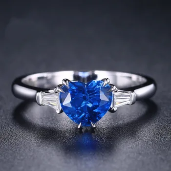2021 nou de lux de culoare albastru inima de argint 925 inel de logodna pentru femei lady cadou de aniversare de bijuterii en-gros R5716