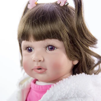 KEIUMI Nou Renăscut Baby Doll Panda Drăguț Copil 60cm Silicon Vinil Realist Copil Nou-născut Renăscuți Bucle adauga 2 buc Haine Gratis 4952