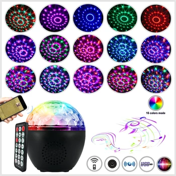 Romantic 16 Culori Muzică Magic Ball Proiectorul De Lumina De Noapte Cu Bluetooth Control De La Distanță Lampă De Proiecție 8 Moduri De Luminozitate 49791