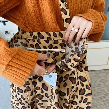 Iarna Vintage De Catifea Femei De Saci De Umăr Leopard De Imprimare Doamnelor Eco Resuable Cumpărături Geantă De Mână De Moda Fete Student Casual Tote