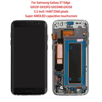 Original AMOLED Pentru Samsung Galaxy S7 Edge G935 Display LCD Touch Screen Digitizer cu Rama Pentru Samsung S7 G930F Ecran LCD 50981