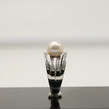 BaroqueOnly Bine Inele Rotunde Pentru Femei 925 De Bijuterii De Argint Natural White Pearl Bijuterii Inele Reglabile