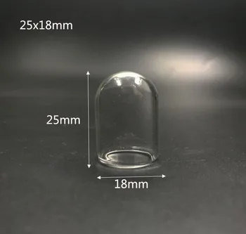 25x18mm en-gros mini tube bell borcane glob de sticlă cu bule de acoperire cupola doresc diy sticlă flacon pandantiv colier constatările 10buc 5134