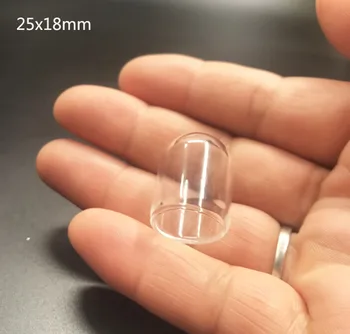 25x18mm en-gros mini tube bell borcane glob de sticlă cu bule de acoperire cupola doresc diy sticlă flacon pandantiv colier constatările 10buc