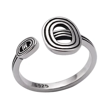 Kinel Epocă Spirală, Oval Inele Argint 925 Inele pentru Femei care pot fi Stivuite Inel Argint 925 Bijuterii Bijuterii Fine