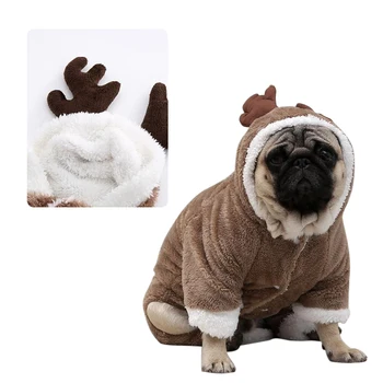 Câinele Salopeta Haină De Lână Cald Iarna Catelus Haine Hanorace Pulover Salopetă Pentru Câini De Talie Mică Pug Yorkie De Crăciun Elan Îmbrăcăminte Pentru Animale De Companie