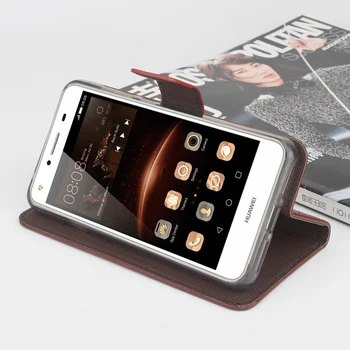 Flip cazul în care telefonul pentru Huawei Y5 II Portofel din piele de Caz Pentru Huawei Mate 9 7 mini P8 lite 2017 P9 P10 lite Nova slot pentru card Caz Piele