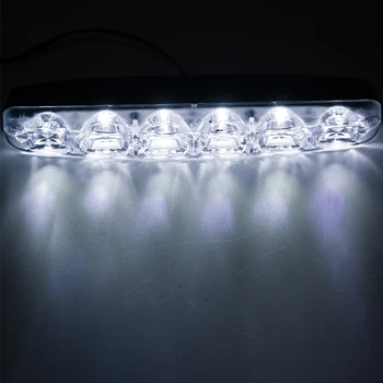 2019 Noi 2 buc/set 6 LED-uri 12V Zilei de Conducere Lumină de Funcționare DRL Auto Lampă de Ceață Impermeabil Alb 6000K Masina Sursă de Lumină