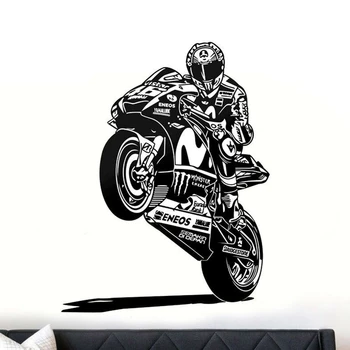 Curse de Moto GP de Curse de Motociclete Autocolant Decal Postere de Perete de Vinil Pegatina Decor Mural Autocolant si eu o bicicletă de Curse Decalcomanii