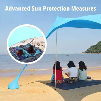 Familia Plajă Umbrelă De Soare Ușor Umbra Soare Cort Cu Saci De Nisip Ancore Confortabil Pentru Parcuri Și În Aer Liber Camping Dropshipping