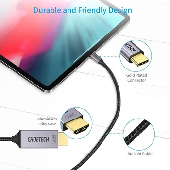 1,8 M USB de Tip C pentru Cablu HDMI 4K@60HZ pentru iPad Pro 2018 pentru MacBook Air pentru Samsung Galaxy S9/S9 Plus/Nota 9 pentru Huawei Mate 20