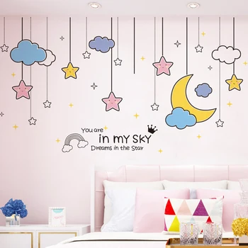 [shijuekongjian] Stele Nori Autocolante de Perete DIY Fata de Animale Baloane Decalcomanii de Perete pentru Dormitor Copii Camera Copilului Decorare Casa