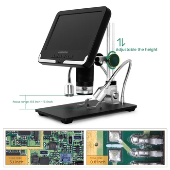 Andonstar AD206 Digital de 7 inch LCD display Microscop 1080P DIY Instrument de Lipit pentru SMT/SMD/PCB Reparatii Telefoane Ceas Monede