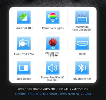 PX6 RK3399 4G+64G Android 10 Pentru Mercedes-Benz Sprinter B200 W209 W169 W169 B-class W245 B170 Vito W639 Masina DVD player Radio GPS