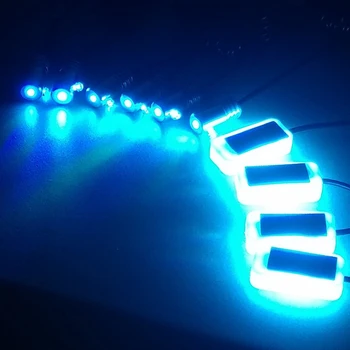 Auto lumina Ambientală 8M LED-uri RGB Atmosfera Auto Lumina de Decor Interior de Fibra Optica Lumini Benzi Aplicație de Control de 12V Lampă Decorativă