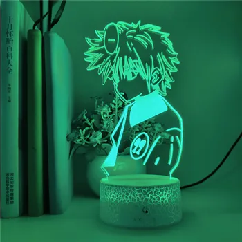 Anime HUNTER X HUNTER KILLUA ZAOLDYECK Condus Nghtlight Copii Cadouri Ceas 3D de Bază Lampă de Masă House Decor Petrecere 53660