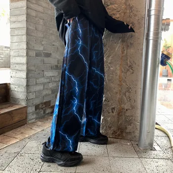 2020 lightning nou model de stradă în stil Harajuku bf vânt mare stradă largă-pantaloni picior drept pantaloni casual barbati si femei trend