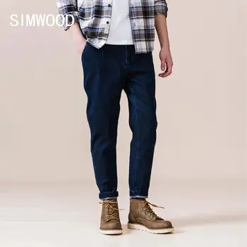 SIMWOOD primăvara iarna noi vrac taperd blugi bărbați de înaltă calitate glezna-lungime gros pantaloni din denim plus dimensiune cald blugi SI980687