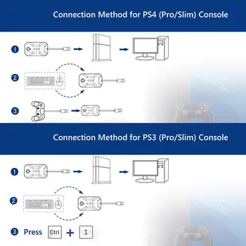 Mouse tastatura Adaptor pentru Consolă de jocuri Adaptor Convertor cu Cască Jack pentru PS4/Xbox/PS3/Comutator