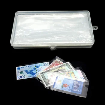 100buc Cutie de Plastic Transparent Bancnote Deținătorul de Monedă Album de Stocare Saci de Bani de Hârtie de Protecție Sac Portabil Pagina