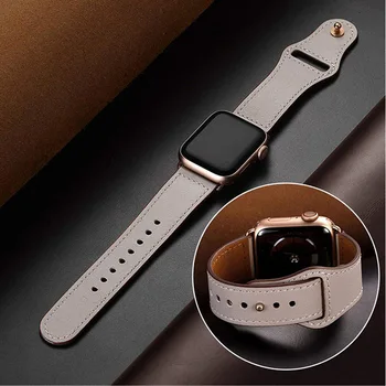 2020 Apple Watch gri curea din piele 4 3 2 1 38mm 40mm, iwatch bărbați curea din piele 5 44mm 42mm